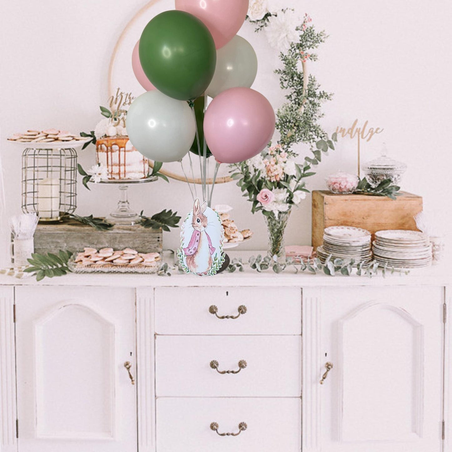 Set of 2 Peter Rabbit Inspired Balloon Centerpieces, Peter Rabbit Baby Shower Centerpieces, Peter Rabbit Party Decorations
