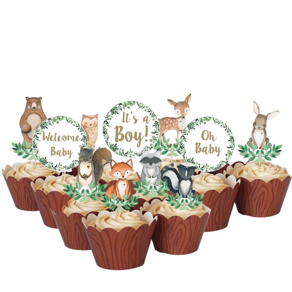 Woodland Animals Baby Shower Party Kit-Woodland Creatures Baby Shower Decorations-Woodland Baby Shower Centerpieces-Woodland Party Package