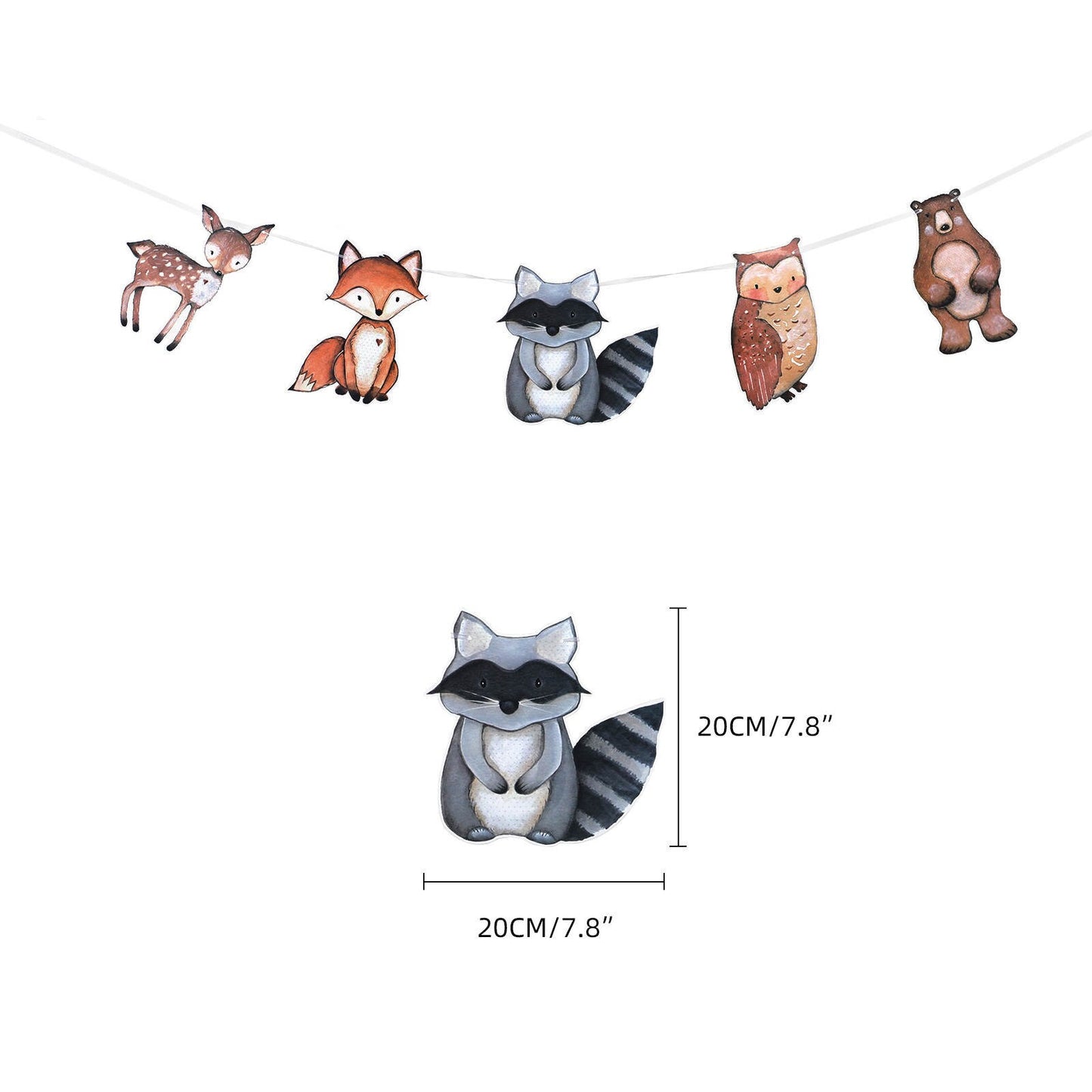 Woodland Baby Shower Banner Kit, Welcome Baby Woodland Baby Shower Banner with Woodland Animals, Paper Rosettes, Fox Cutouts