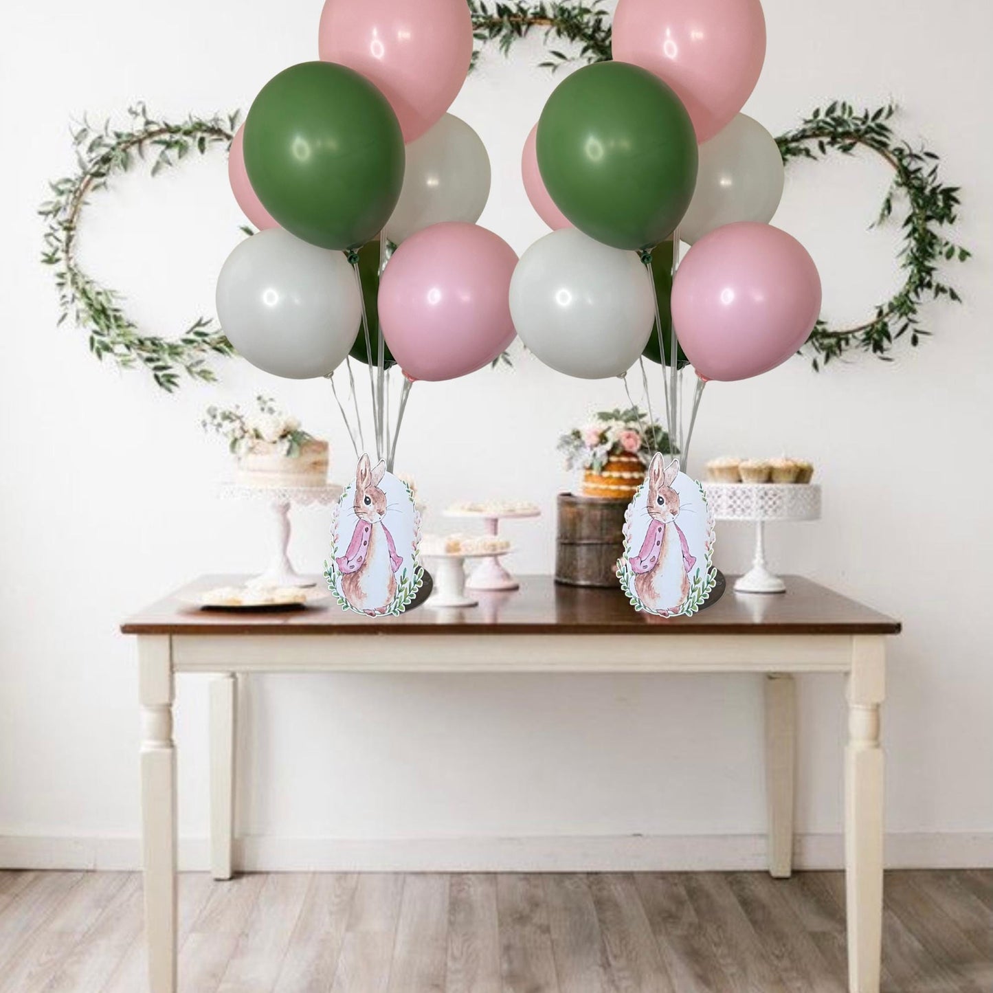 Set of 2 Peter Rabbit Inspired Balloon Centerpieces, Peter Rabbit Baby Shower Centerpieces, Peter Rabbit Party Decorations