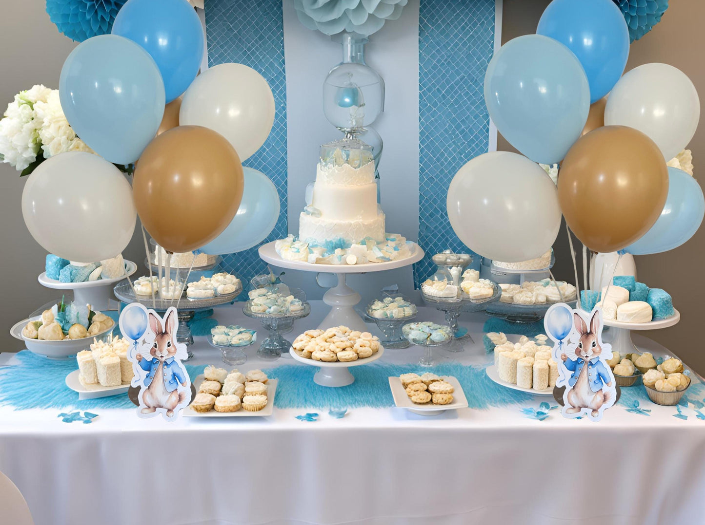 Set of 2 Peter Rabbit Inspired Balloon Centerpieces, Peter Rabbit Baby Shower Centerpieces, Peter Rabbit Party Decorations