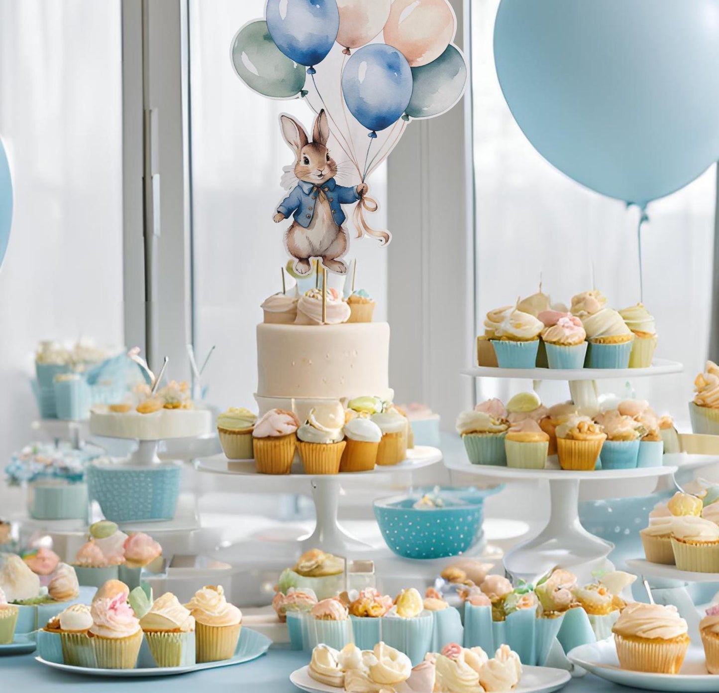 Peter Rabbit Inspired Cake Topper-Peter Rabbit Inspired Baby Shower-Peter Rabbit Inspire Birthday Party Cake Topper