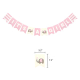 Elephant Baby Shower Party Supplies in Pink and Gray, Little Peanut Decorations (144 pieces)