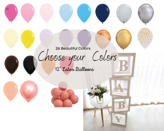 Baby Block Balloon Box with Letters, Baby Shower Decorations, Jumbo Transparent Balloon Boxes, Choose your Colors