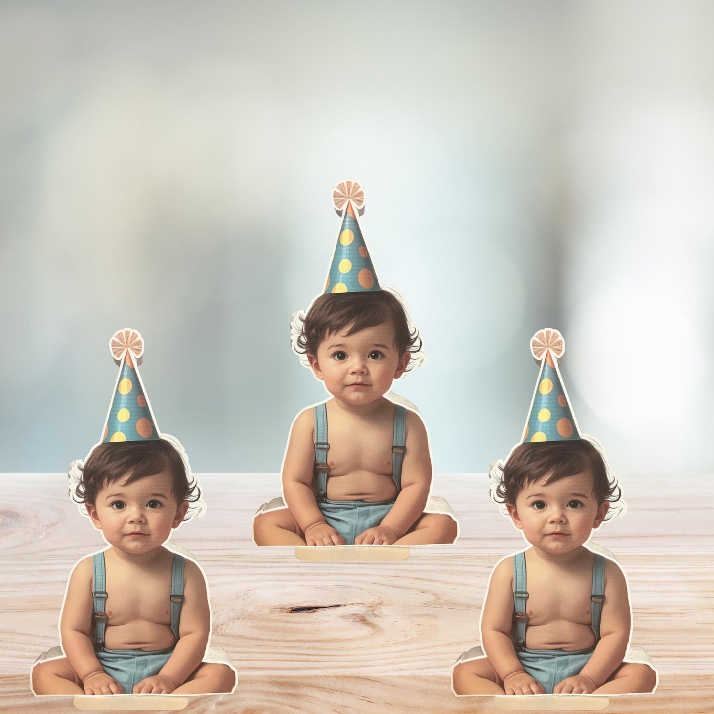 Birthday Tabletop Props, Custom Photo Centerpieces, DIY Birthday Table Decorations, 1" Thick Foam Birthday Table Decor