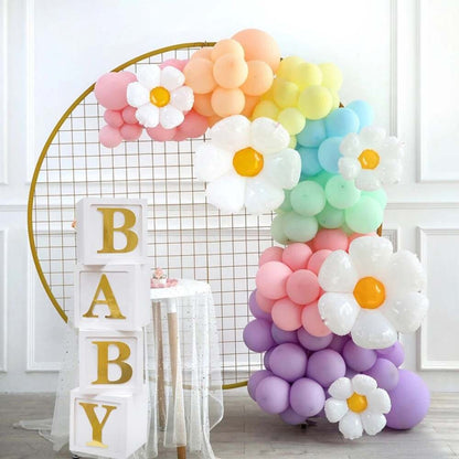 White Boxes for baby shower with gold BABY Letters, Baby Shower Decorations, Gender Reveal, Balloon BABY Shower Boxes, Photo Prop, Gold