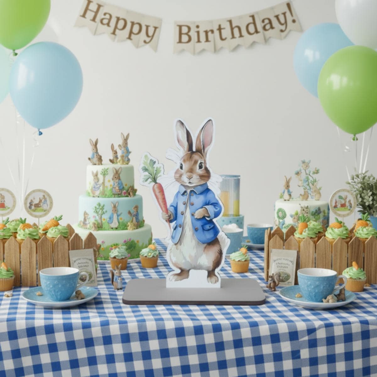 Peter Rabbit Cutout - Peter Rabbit Centerpiece - Baby Shower - Birthday - Peter Rabbit Wooden Stand