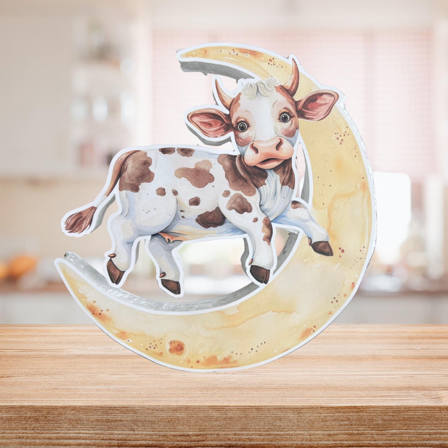 Nursery Rhymes Baby Shower Foam Cutouts with Wooden Stand, Centerpieces, Cow Jumped Over the Moon, Cat and the Fiddle, Mother Goose