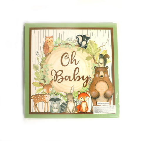 Woodland Animals Baby Block Balloon Box with Brown Letters, Baby Shower Decorations, Jumbo Balloon Boxes, Woodland Baby Shower Boxes