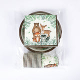 Woodland Creatures Party Supplies, Paper Plates, Paper Cubs, Napkins, Woodland Baby Shower Plates, Woodland Birthday Party Supplies, Animals
