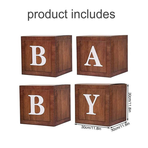 Wood Grain Baby Shower Boxes, Teddy Bear Baby Shower Boxes, Baby Block Boxes, DIY Baby Shower Photo Prop, Mom to Be Decorations, Baby Shower