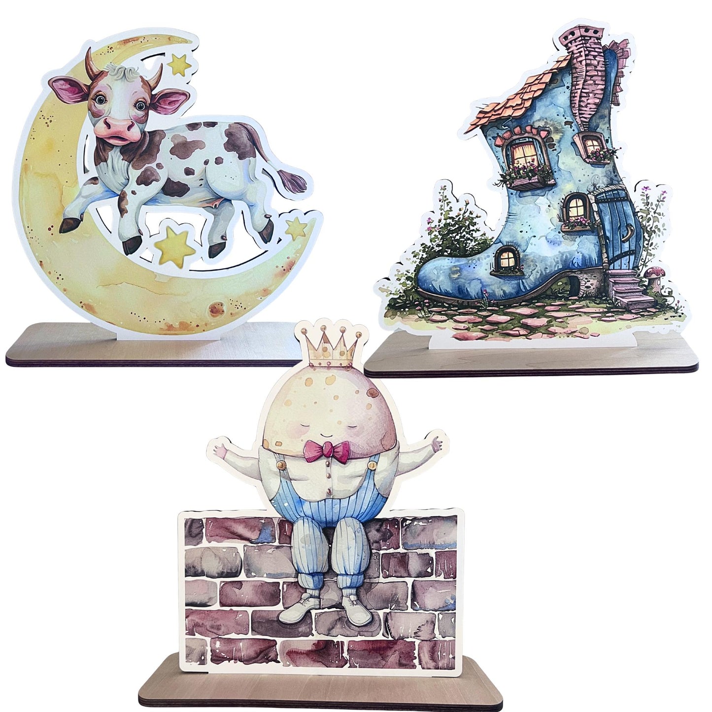 Nursery Rhyme Birthday or Baby Shower Wood Centerpieces, Table Props, Decorations, Stands