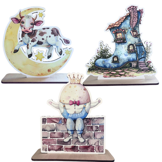 Nursery Rhyme Birthday or Baby Shower Wood Centerpieces, Table Props, Decorations, Stands