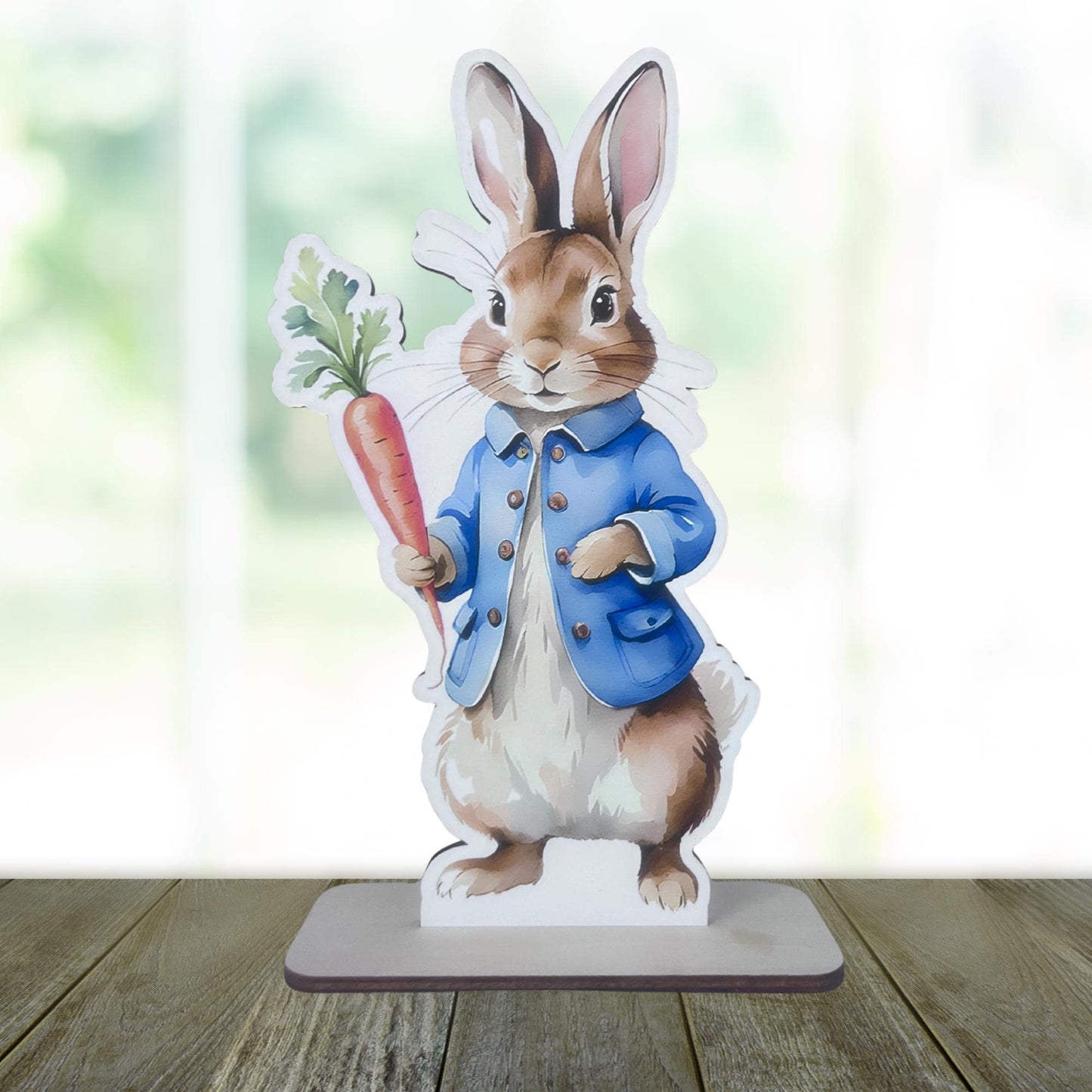 Peter Rabbit Cutout - Peter Rabbit Centerpiece - Baby Shower - Birthday - Peter Rabbit Wooden Stand