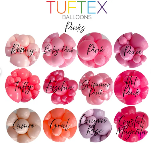 TUFTEX Pinks Balloon Cluster Set | 7 x 11" Balloons, 1 x 18" Balloons, 4 x 5" Balloons | Party Balloon Bundle for Garland, Arch, or Decor