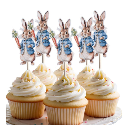 Set of 12 Peter Rabbit Inspired Cupcake Toppers, Peter Rabbit Inspired Cutouts, Peter Rabbit Baby Shower Treat Sticks