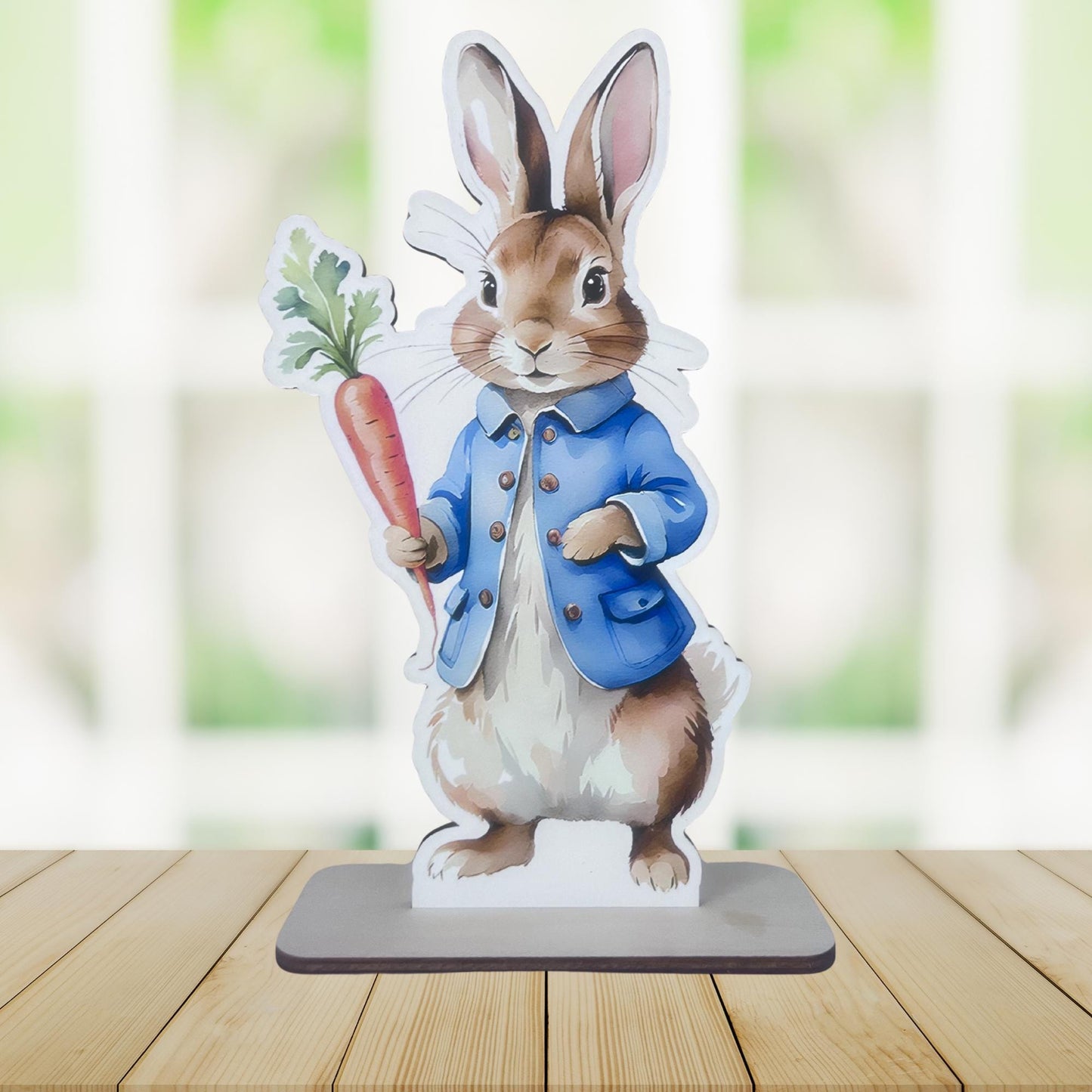 Peter Rabbit Cutout - Peter Rabbit Centerpiece - Baby Shower - Birthday - Peter Rabbit Wooden Stand