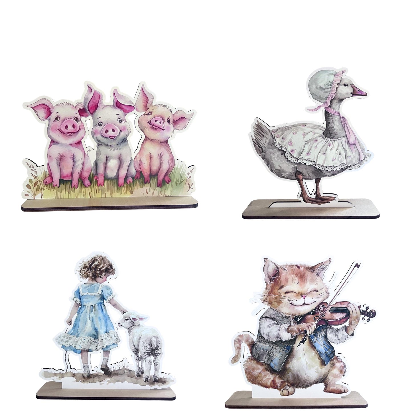Nursery Rhyme Birthday or Baby Shower Wood Centerpieces, Table Props, Decorations, Stands