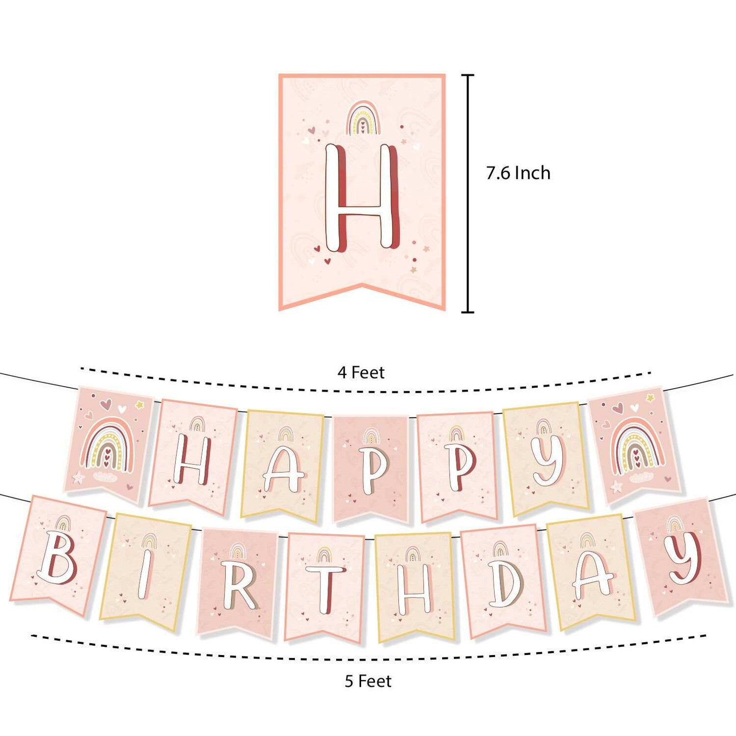Boho Birthday Party Kit, Boho Rainbow Birthday Decorations, Happy Birthday Boho Party Backdrop, Boho Birthday Banner