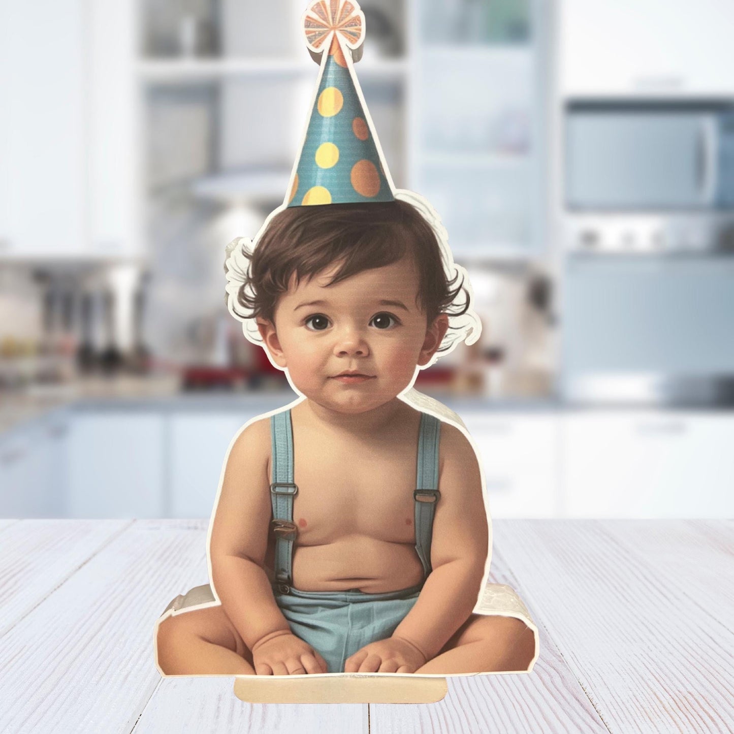 Birthday Tabletop Props, Custom Photo Centerpieces, DIY Birthday Table Decorations, 1" Thick Foam Birthday Table Decor