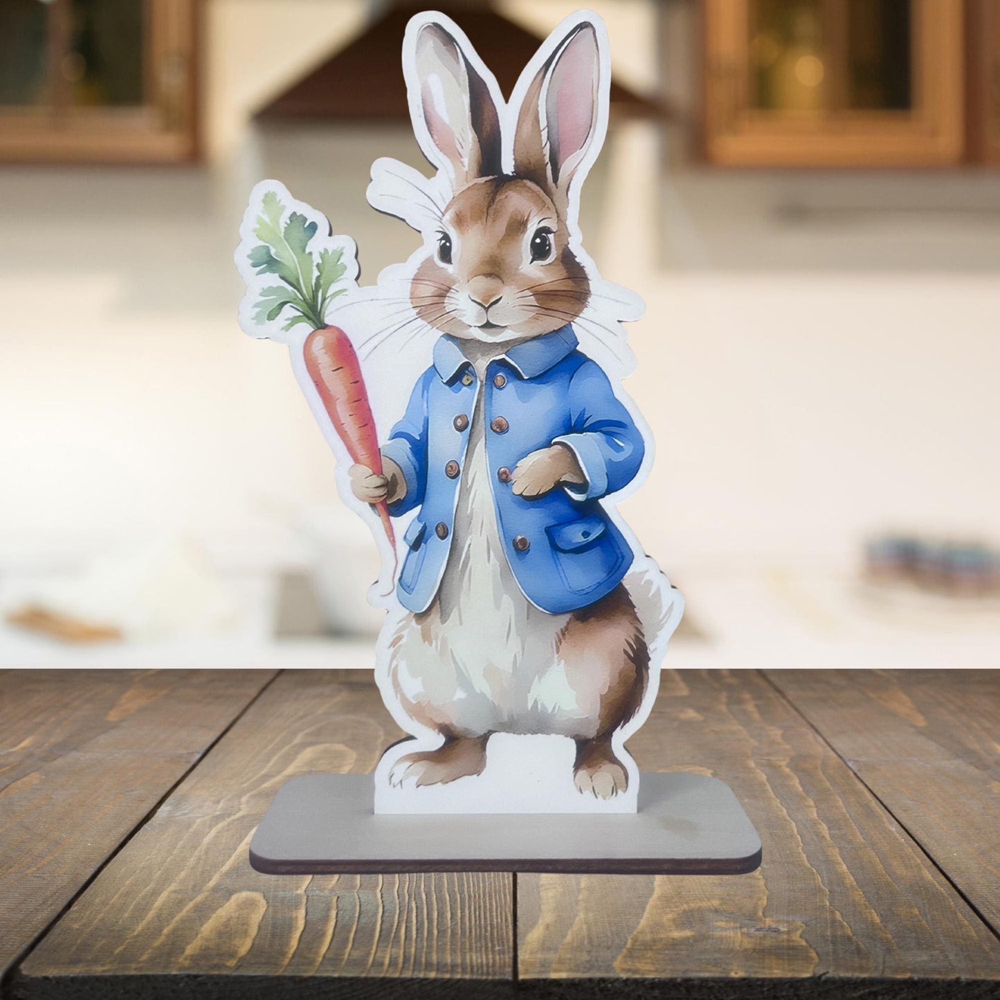 Peter Rabbit Cutout - Peter Rabbit Centerpiece - Baby Shower - Birthday - Peter Rabbit Wooden Stand