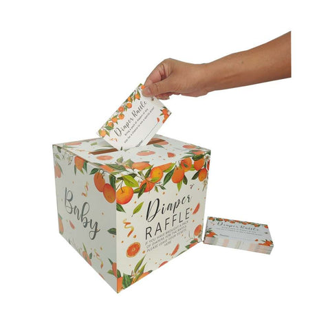 Little Cutie Diaper Raffle Box Kit, Diaper Raffle Box with Cards, Little Cutie Baby Shower Decorations, Citrus Baby Shower Diaper Raffle Box