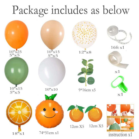 Little Cutie Balloon Garland, Little Cutie Baby Shower, Little Cutie, Baby Shower Balloon Garland, Citrus Birthday Balloons, Balloon Arch