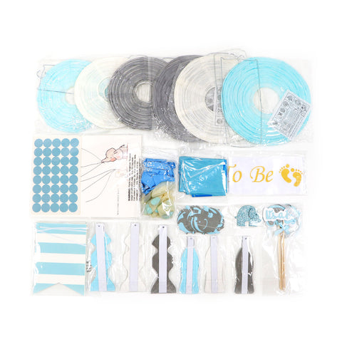 Elephant Baby Shower Party Supplies in Blue and Gray, Little Peanut Decorations