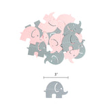 Elephant Baby Shower Party Supplies in Pink and Gray, Little Peanut Decorations (144 pieces)