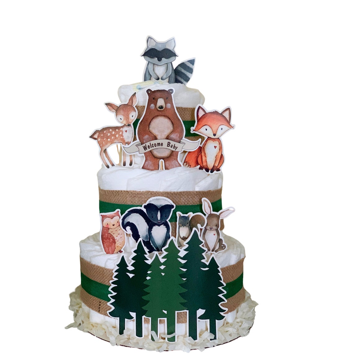 Mega Woodland Party Diaper Cake Kit-Woodland Baby Shower ...