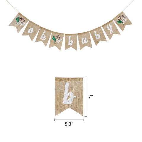 Succulent Baby Shower Decorations, Oh Baby Burlap Banner, Eucalyptus Baby Shower, Greenery, Neutral Baby Shower Decorations, Baby in Bloom